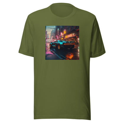 Cyberpunk Car Men's Futuristic T-Shirt Olive