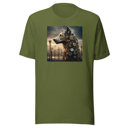 Clockwork Canine Men's SteampunkT-Shirt Olive