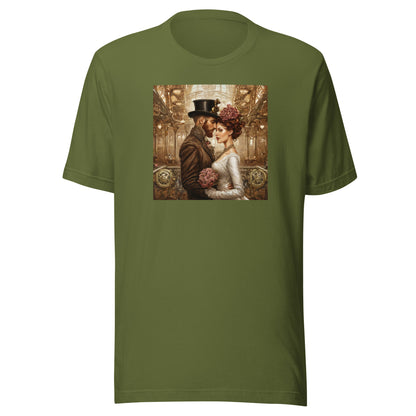 Gears & Lace Steampunk Wedding Men's T-Shirt Olive