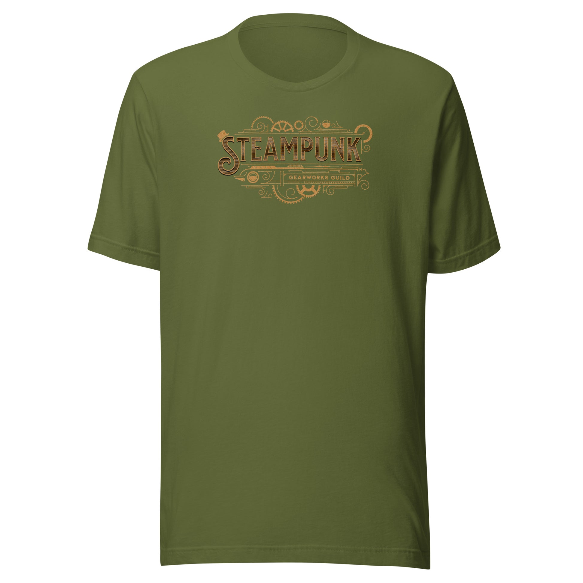 Steampunk Gearworks Guild Men's Graphic Tee Olive