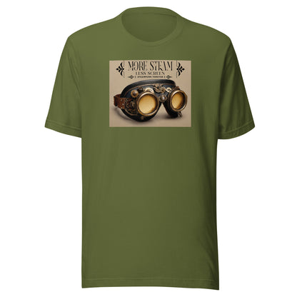 More Steam Less Screen Men's Steampunk T-Shirt Olive