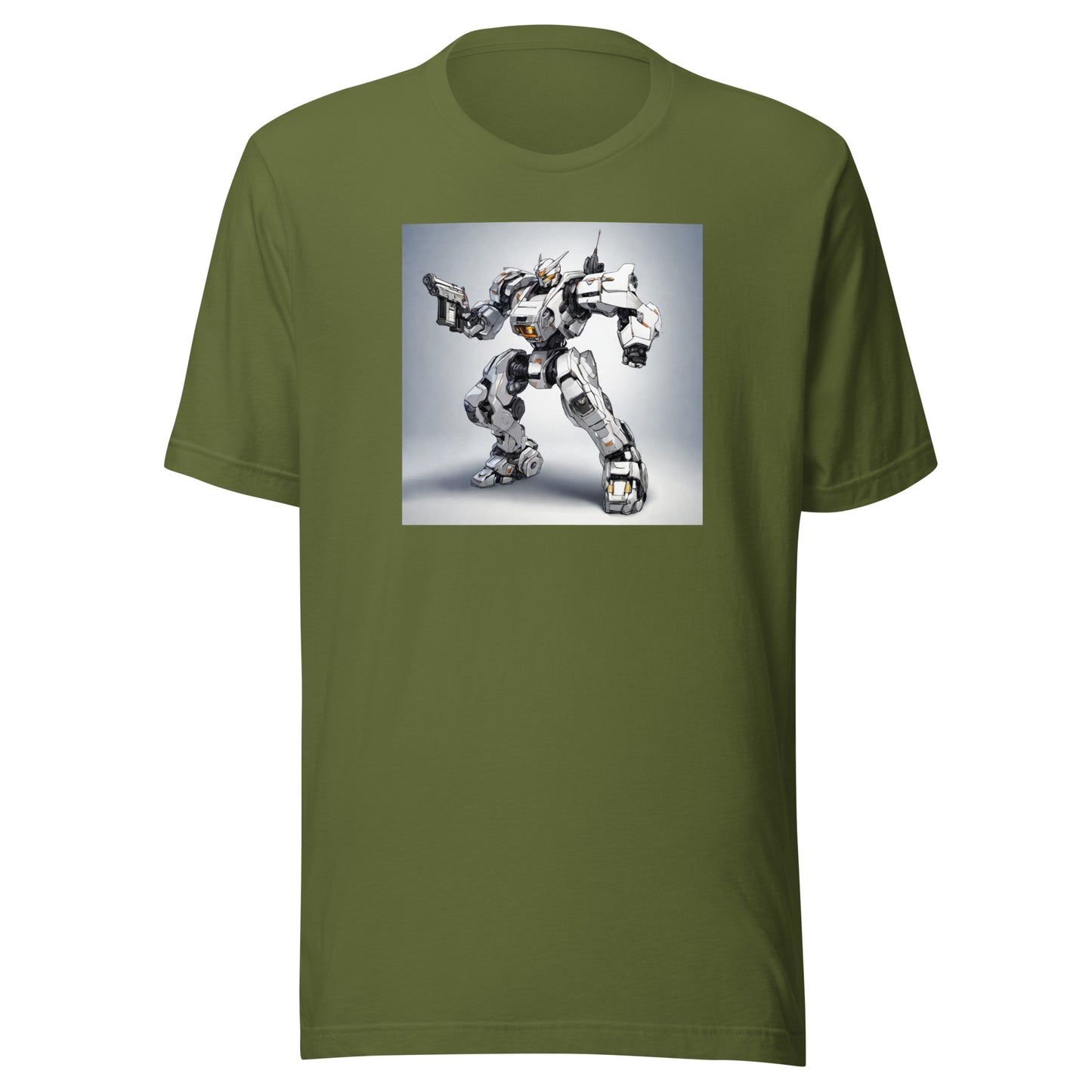 Cybernetic Machine Men's Anime T-Shirt Olive