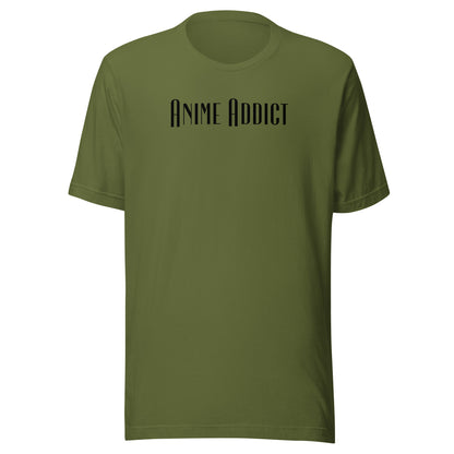 Anime Addict Men's Anime Fan T-Shirt Olive