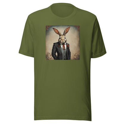 Regal Rabbit Men's Animal T-Shirt Olive