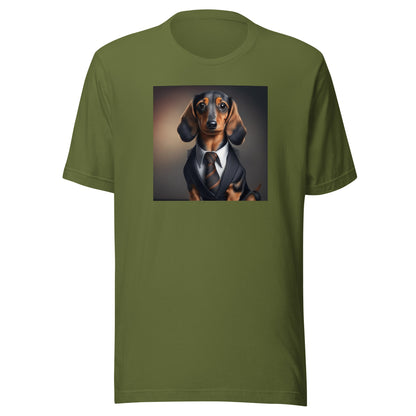 Dapper Dachshund Men's Dog Lover T-Shirt Olive