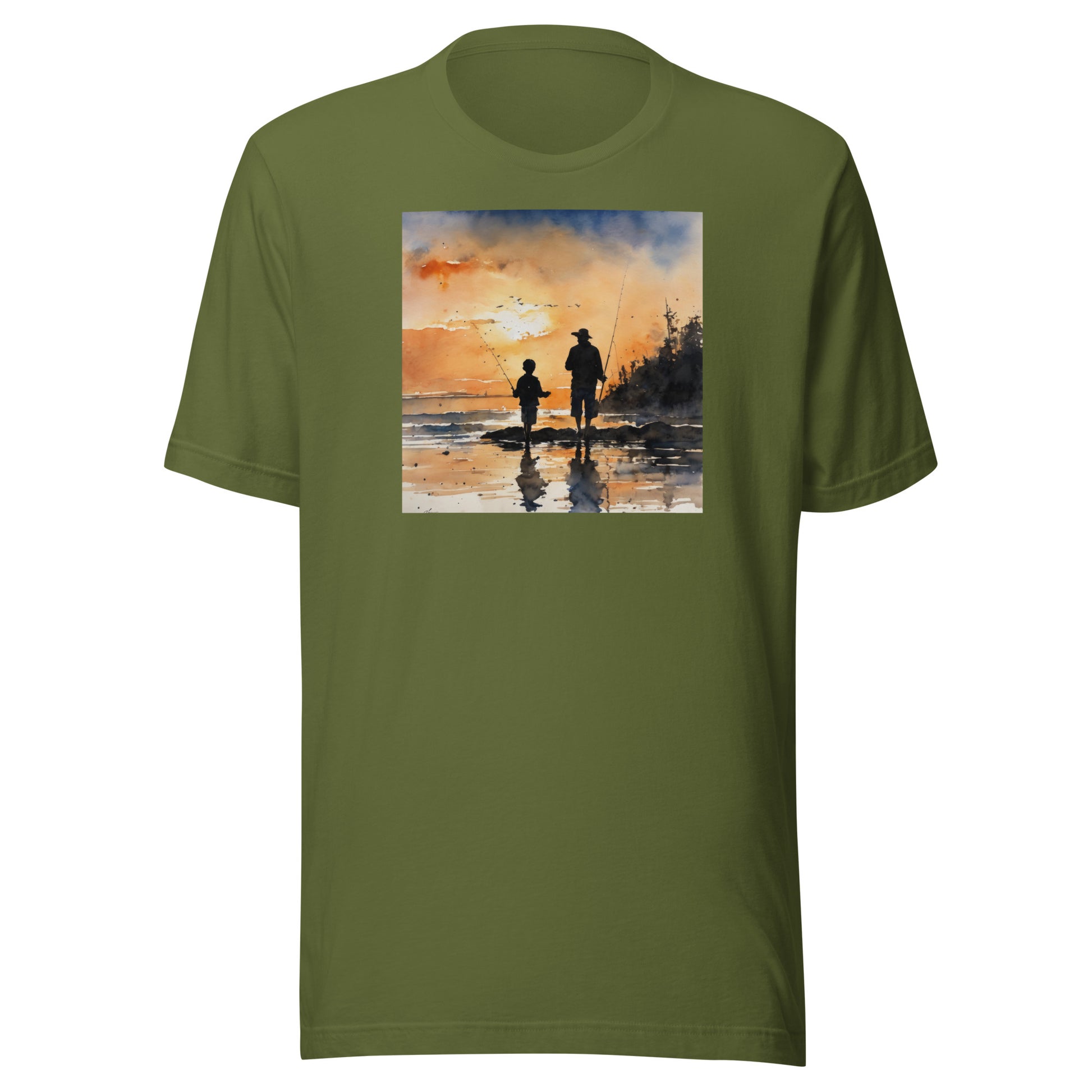 Fishing Days with Dad T-Shirt Olive