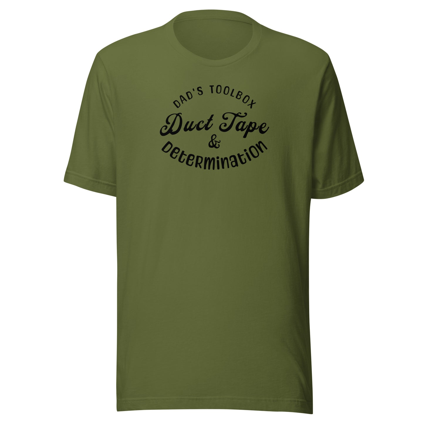 Dad's Toolbox - Duct Tape & Determination T-Shirt for Dad Olive