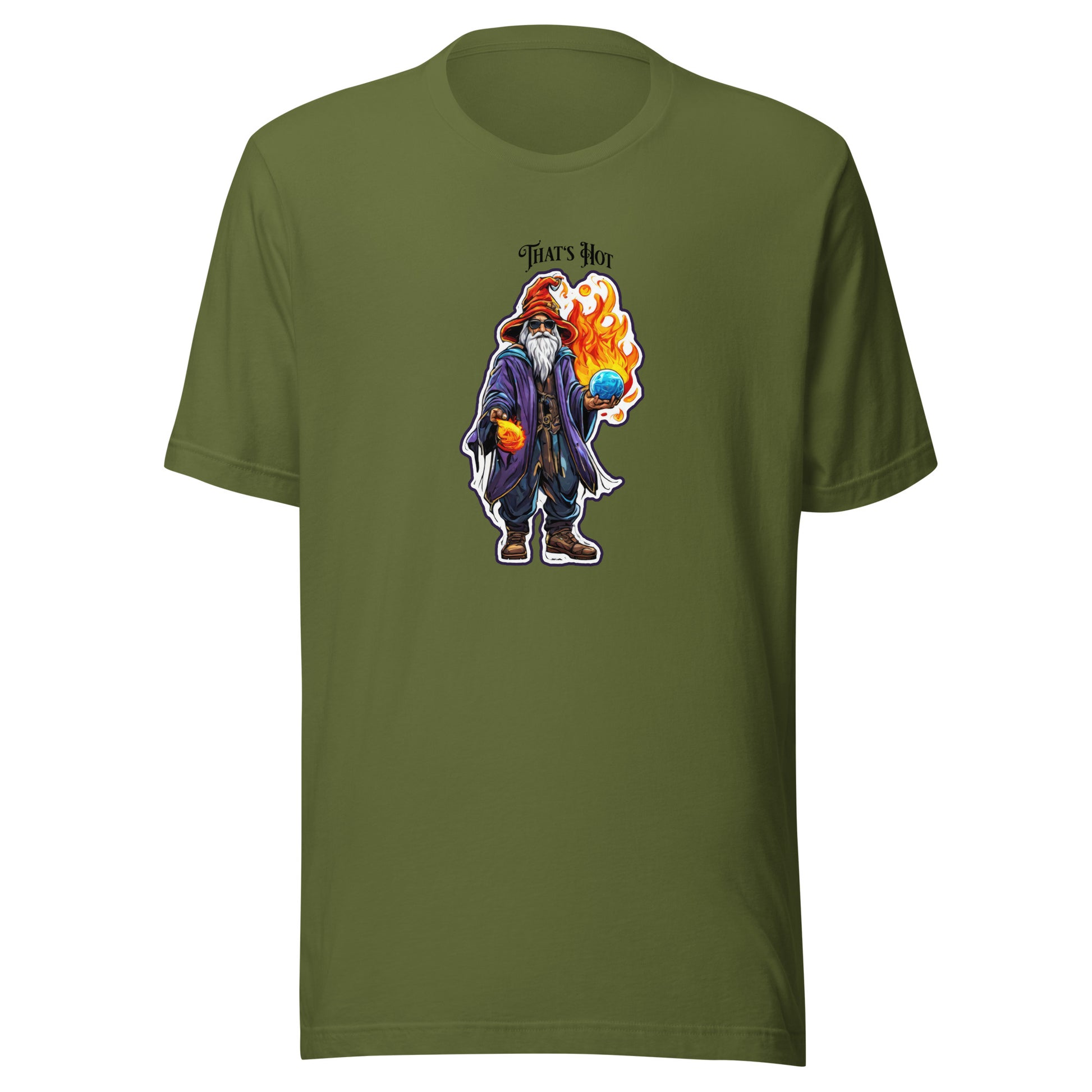 That's Hot Wizard Men's Funny T-Shirt Olive