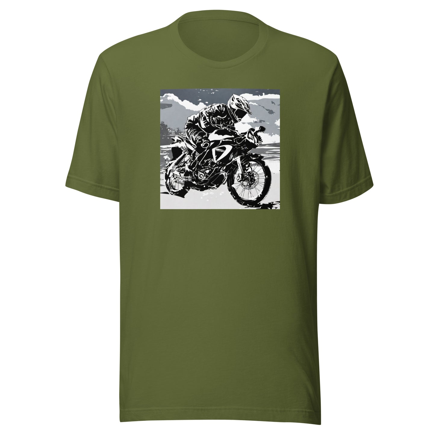 Dirt Bike Racer Men's T-Shirt Olive