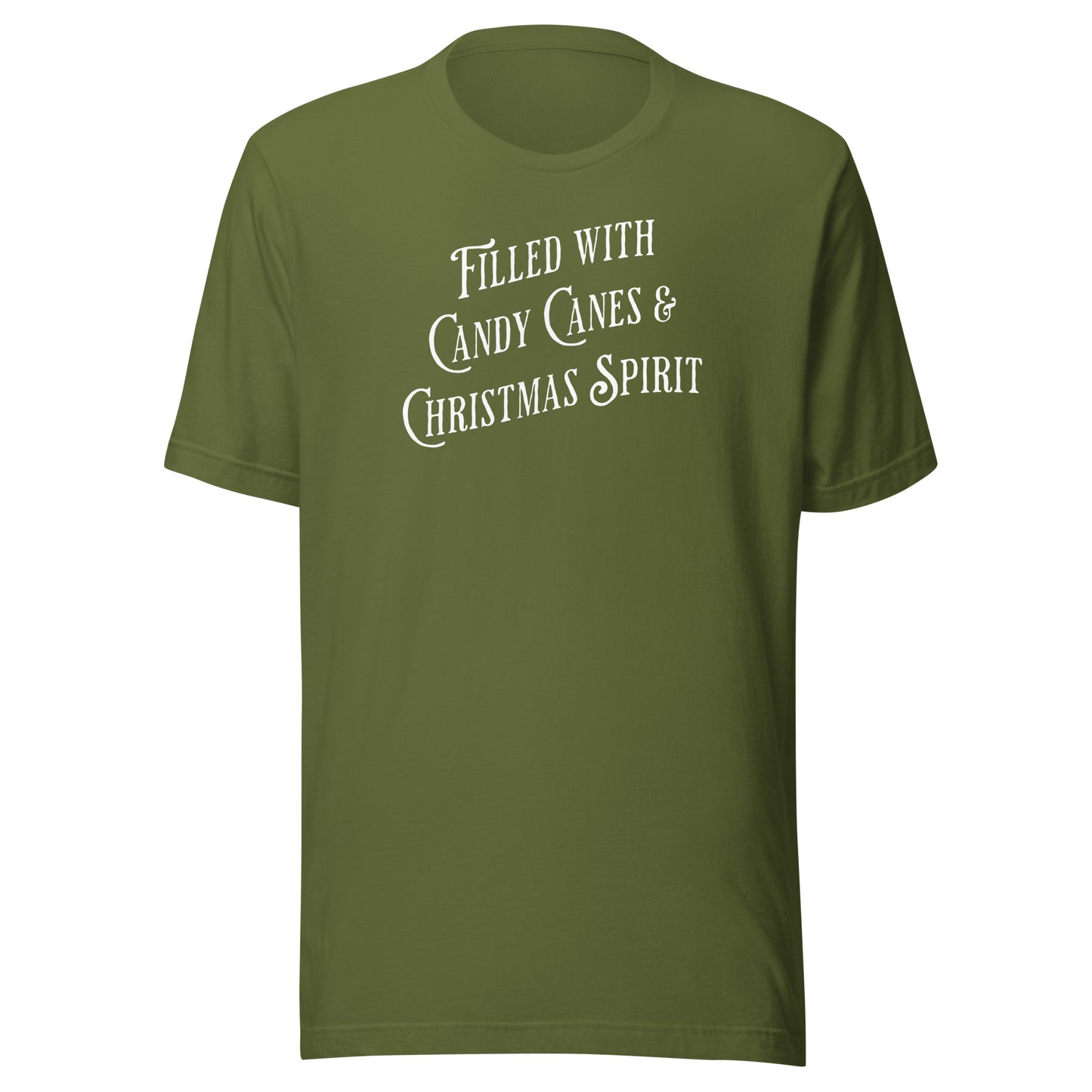 Filled with Candy Canes & Christmas Spirit Men's T-Shirt Olive