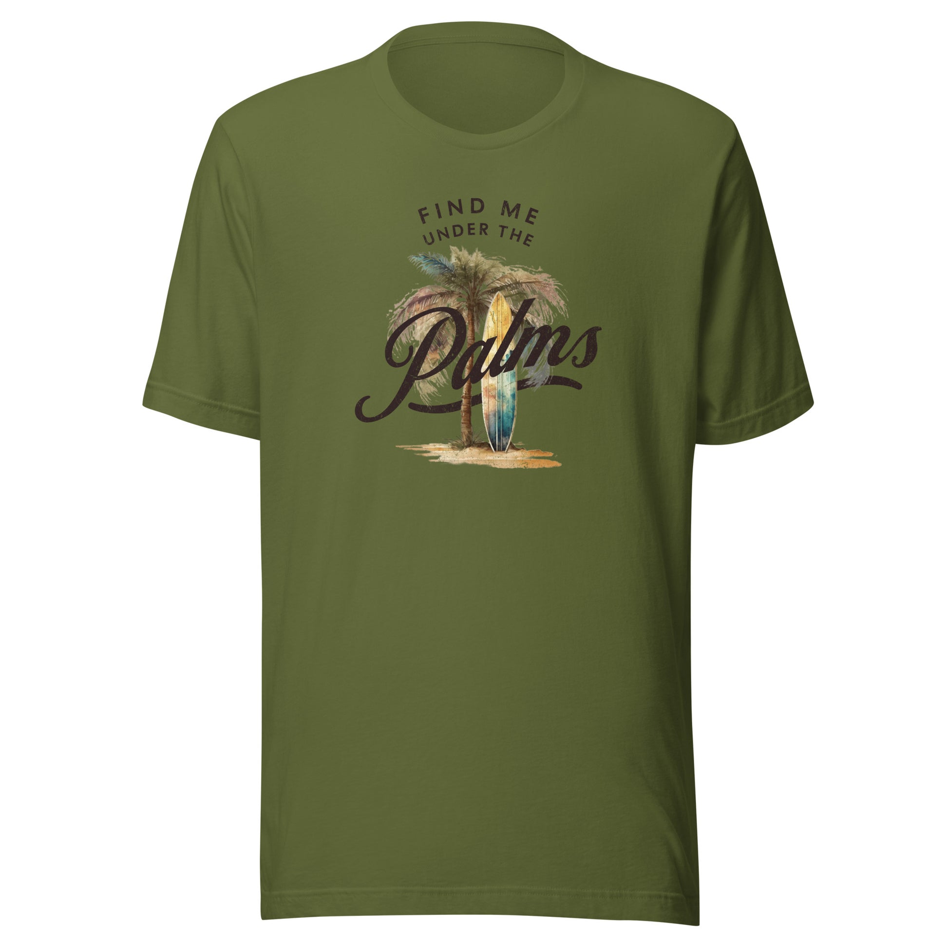 Find Me Under the Palms Men's Summer T-Shirt Olive