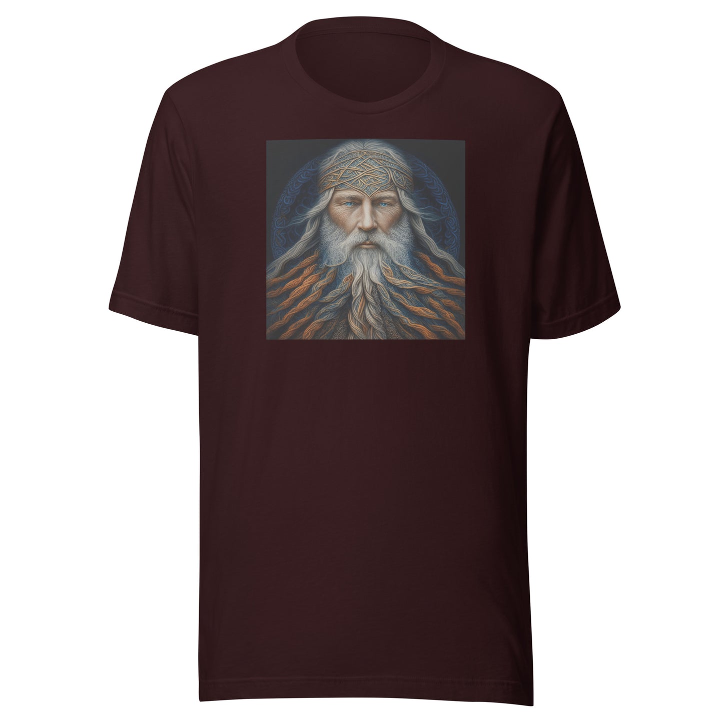 Bearded Wizard Men's Fantasy T-Shirt Oxblood Black