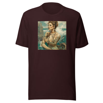 Mermaid with Tattoos Men's T-Shirt Oxblood Black