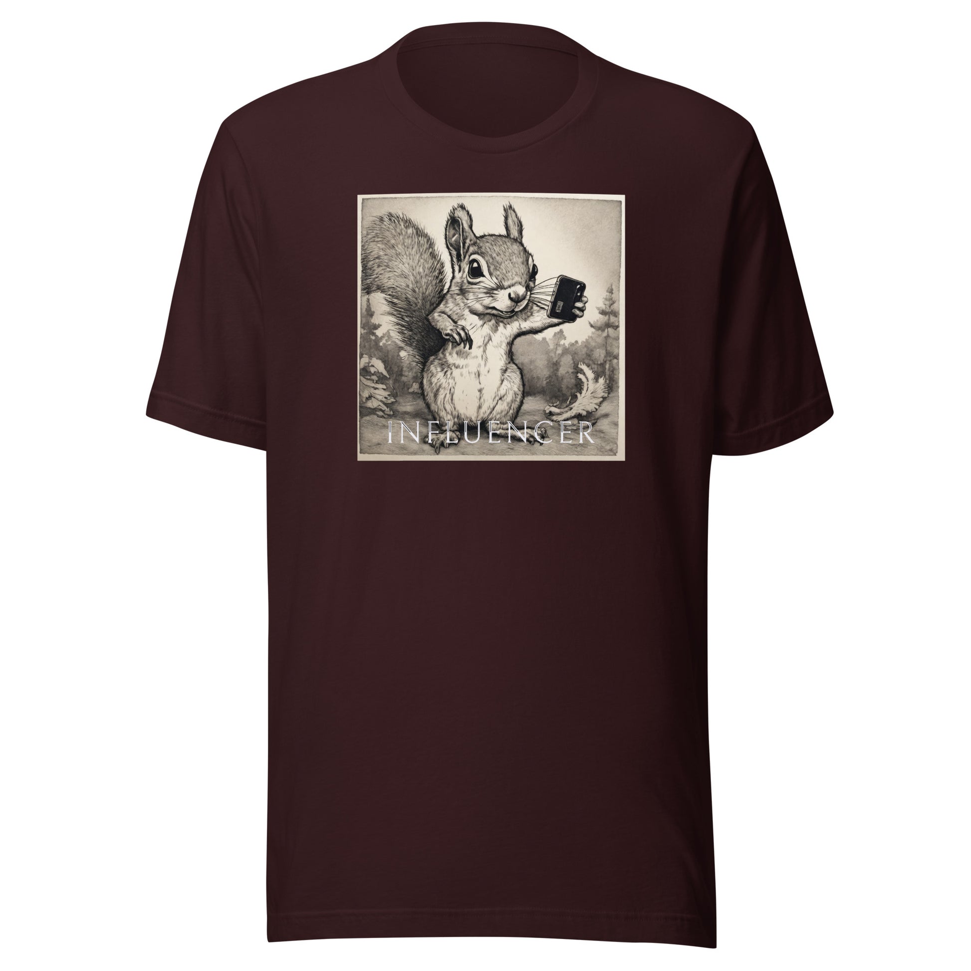 Squirrel Influencer Men's Funny T-Shirt Oxblood Black