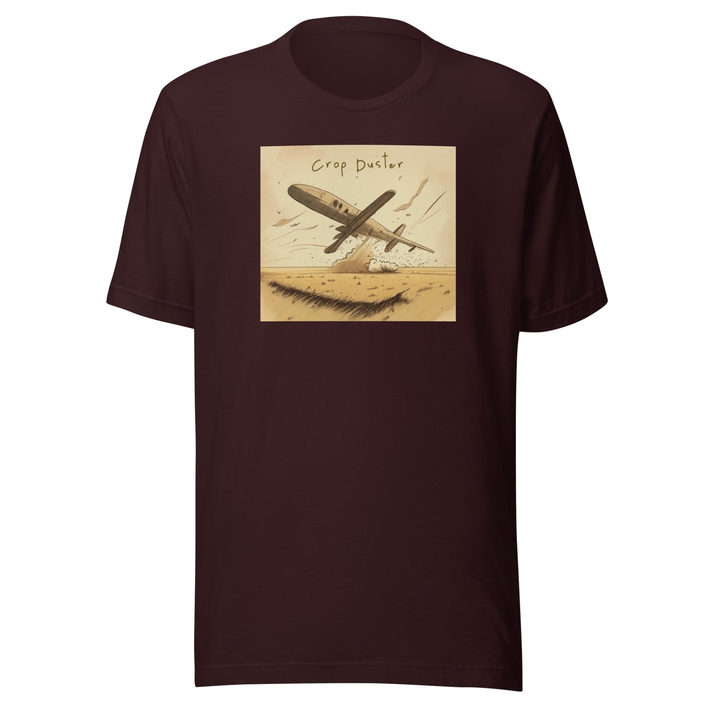 Crop Duster Men's Funny T-Shirt Oxblood Black