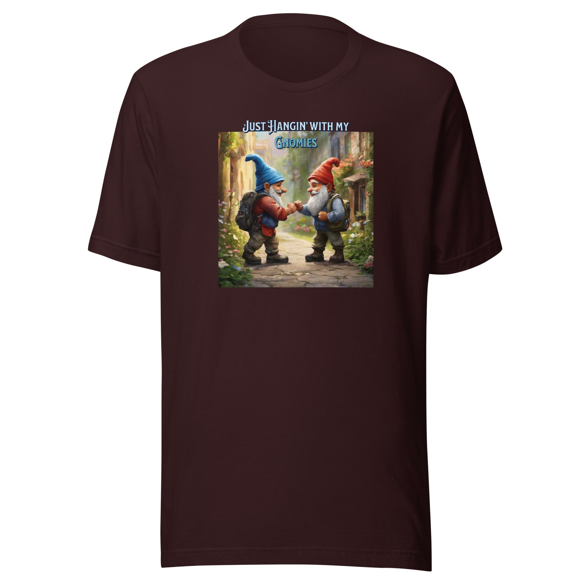 Just Hangin' with my Gnomies Men's Funny T-Shirt Oxblood Black