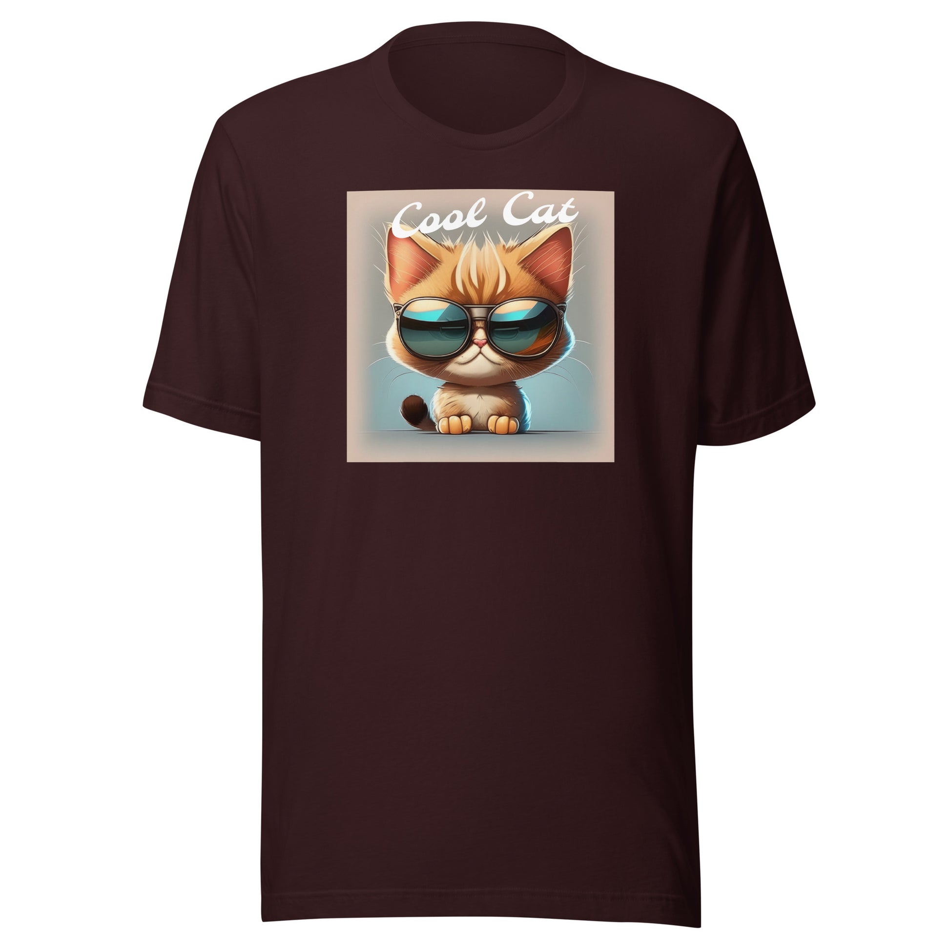 Cool Cat Men's Funny T-Shirt Oxblood Black