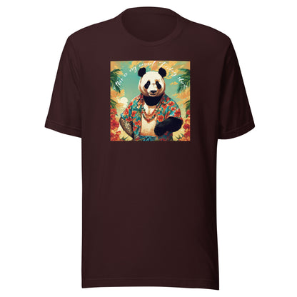 Casual Friday Panda Men's Funny T-Shirt Oxblood Black