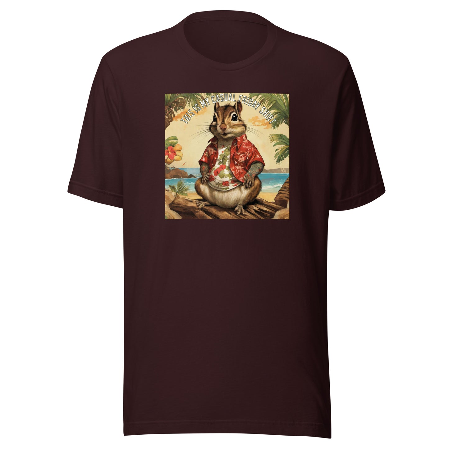 Casual Friday Squirrel Men's Funny T-Shirt Oxblood Black