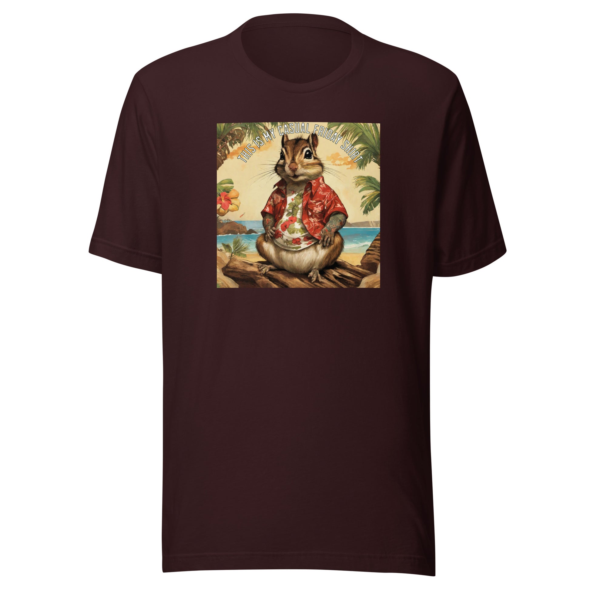 Casual Friday Squirrel Men's Funny T-Shirt Oxblood Black