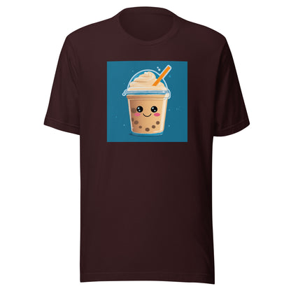 Boba Bubble Milk Tea Men's Funny T-Shirt Oxblood Black