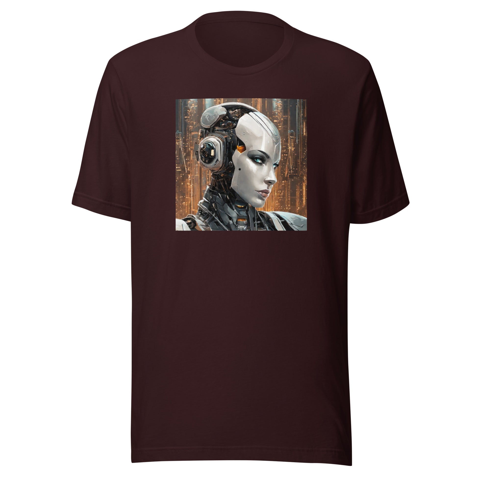 Anthropomorphic Robot Men's Sci-Fi T-Shirt Oxblood Black