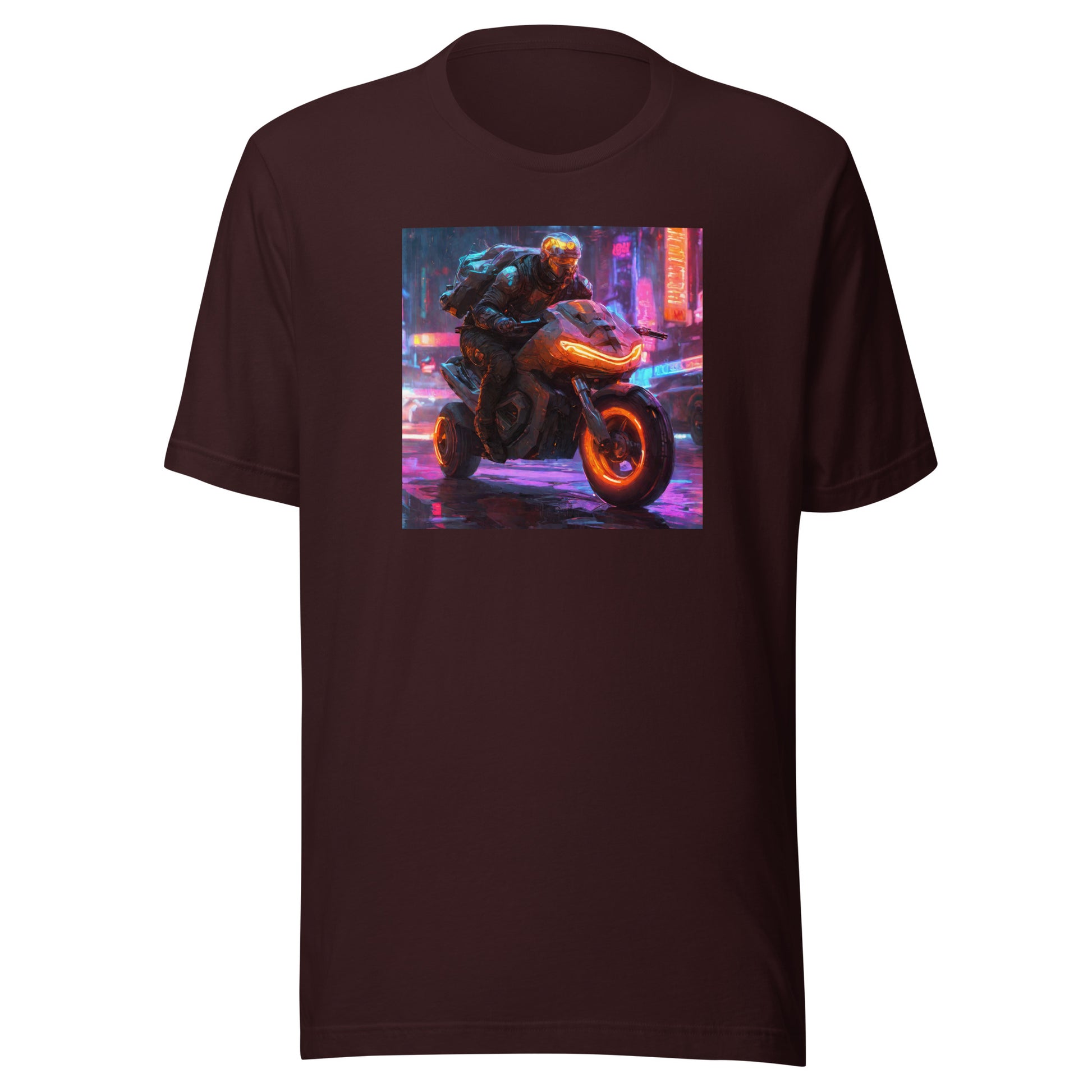 Cyberpunk Motorcycle Men's T-Shirt Oxblood Black