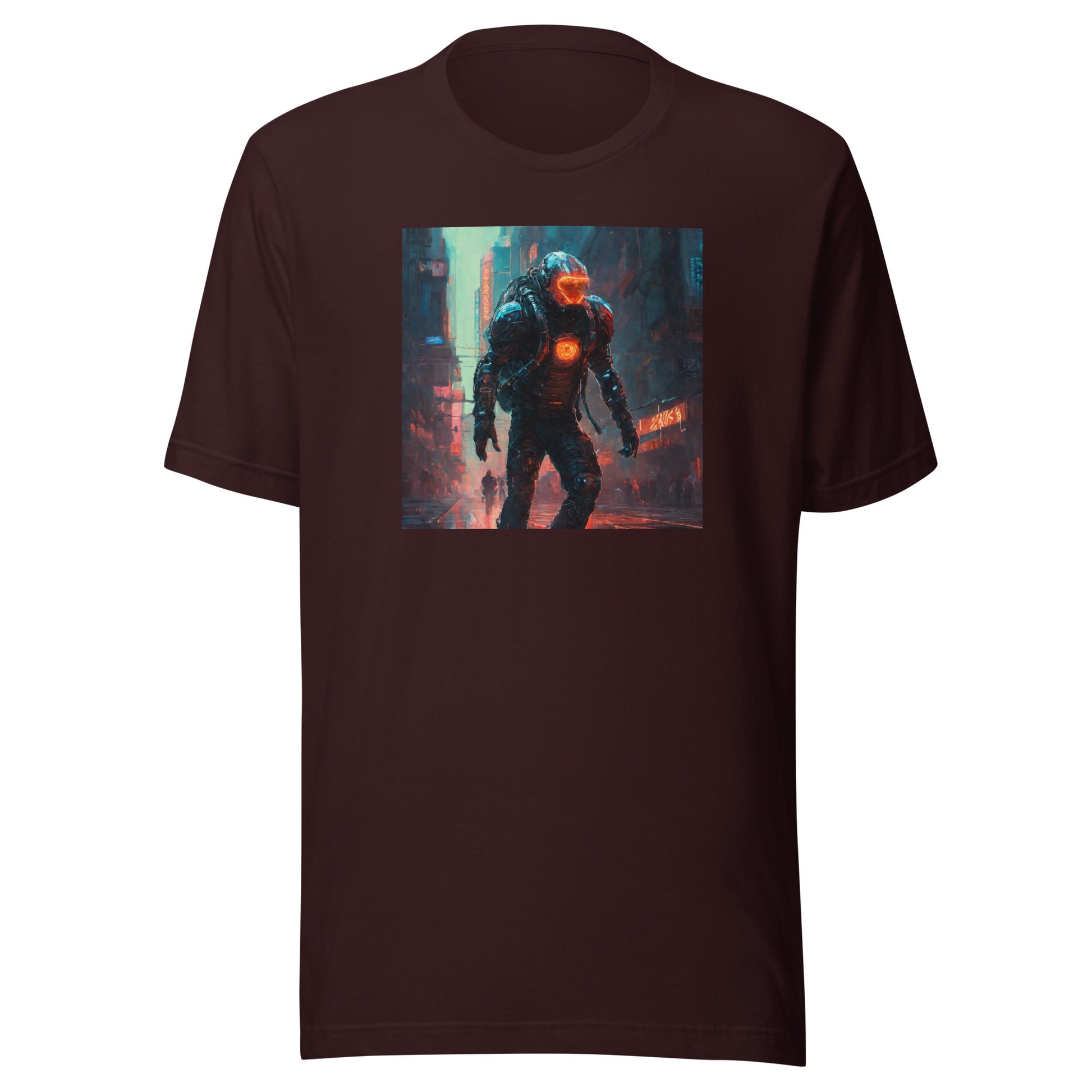 Futuristic Space Suit Men's Sci-Fi T-Shirt Oxblood Black