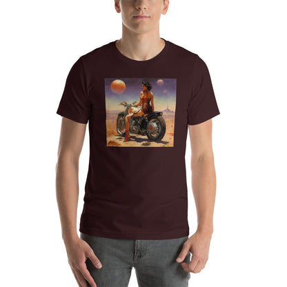 Biker Babe in Space Men's Sci-Fi T-Shirt