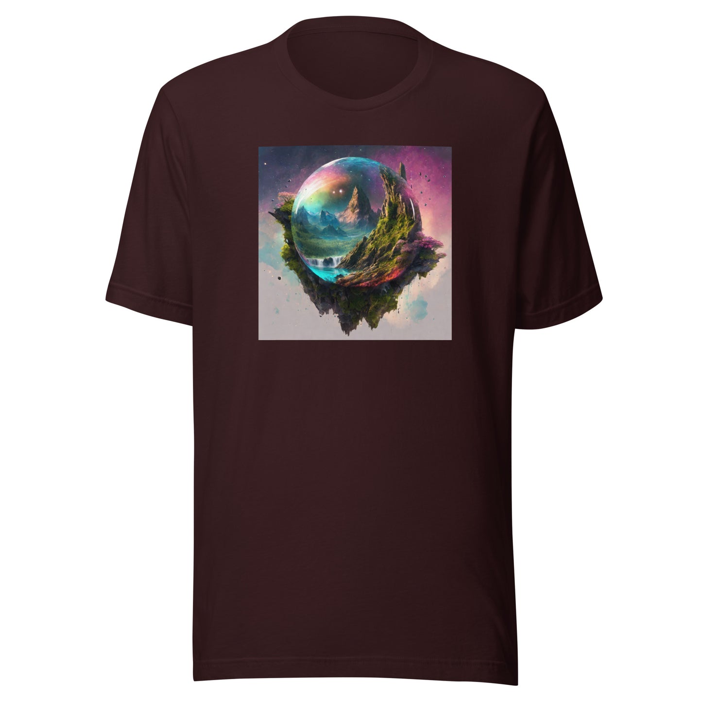 Bubble in Space Men's Sci-Fi T-Shirt Oxblood Black