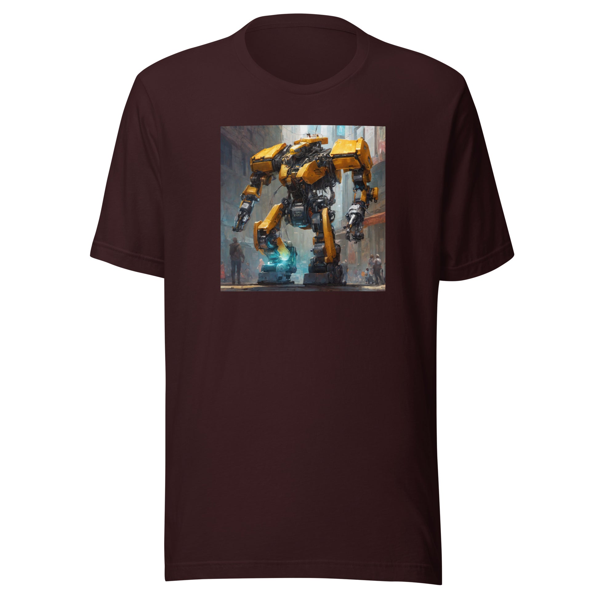 Yellow Mechanical Marvel Men's T-Shirt Oxblood Black