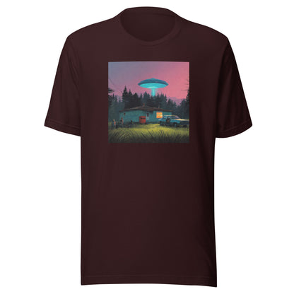 Backwoods Alien Abduction Men's Graphic Tee Oxblood Black