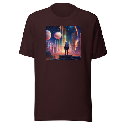 Space Explorer Dreamscape Men's T-Shirt Oxblood Black