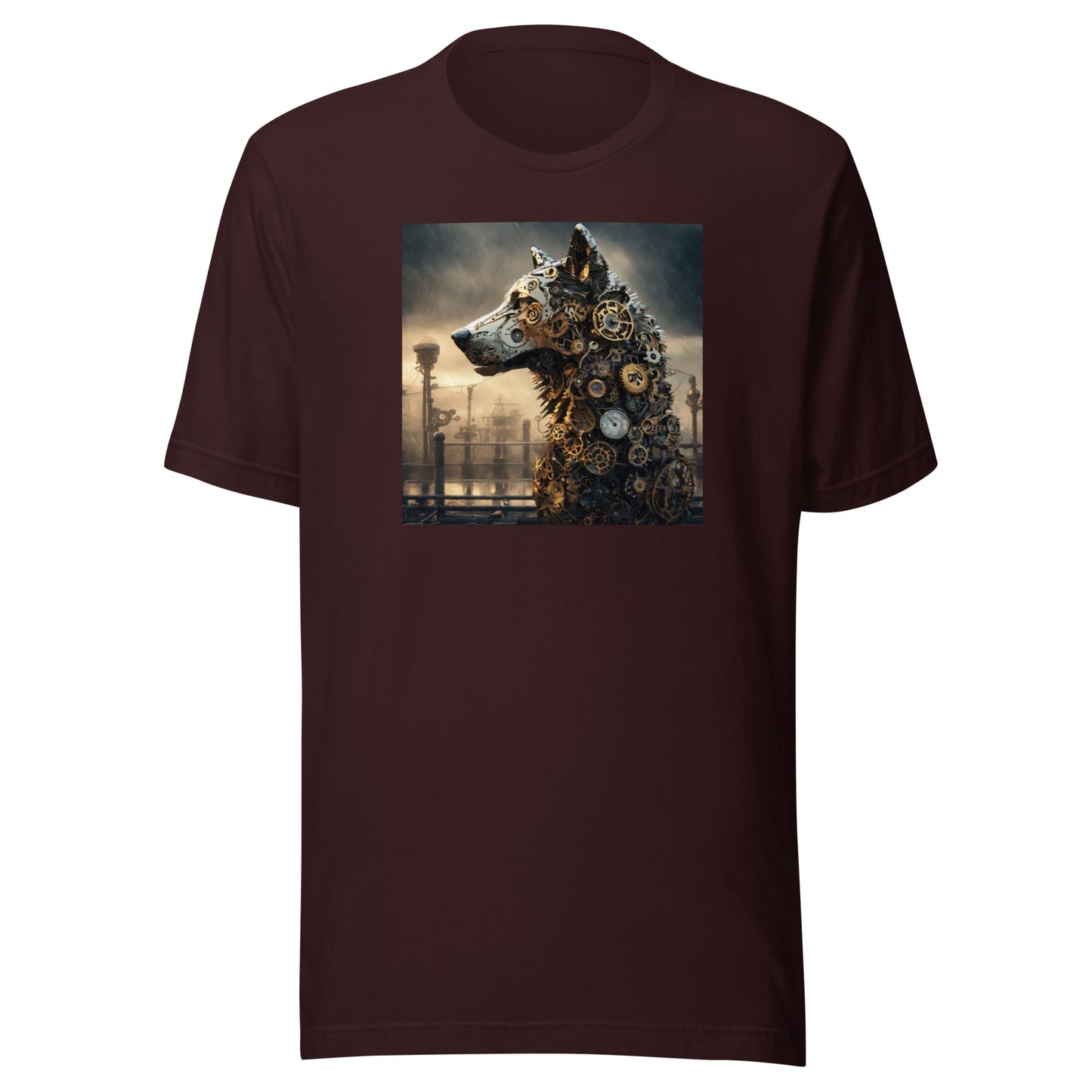 Clockwork Canine Men's SteampunkT-Shirt Oxblood Black