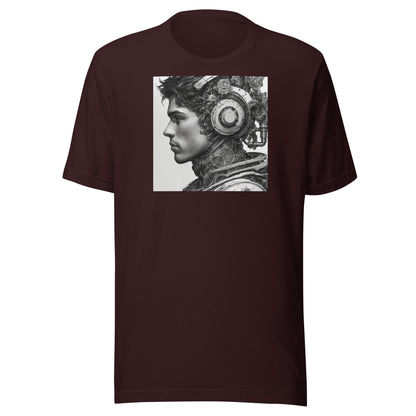 Bio-Mechanical Man Men's Sci-Fi T-Shirt Oxblood Black