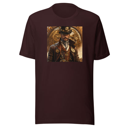 Brass and Copper Cowboy Men's Steampunk T-Shirt Oxblood Black