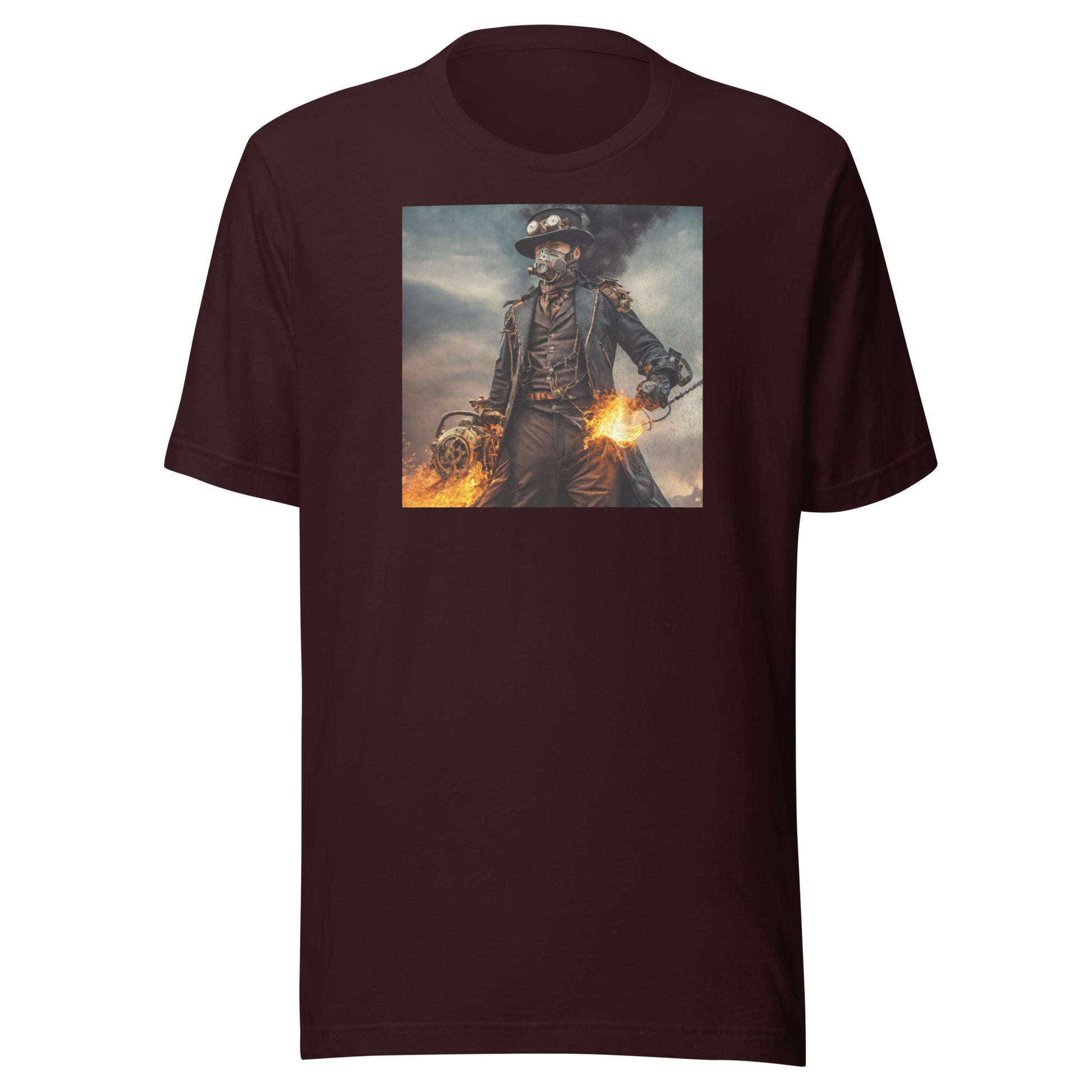 Dapper Pyro Men's Steampunk T-Shirt Oxblood Black