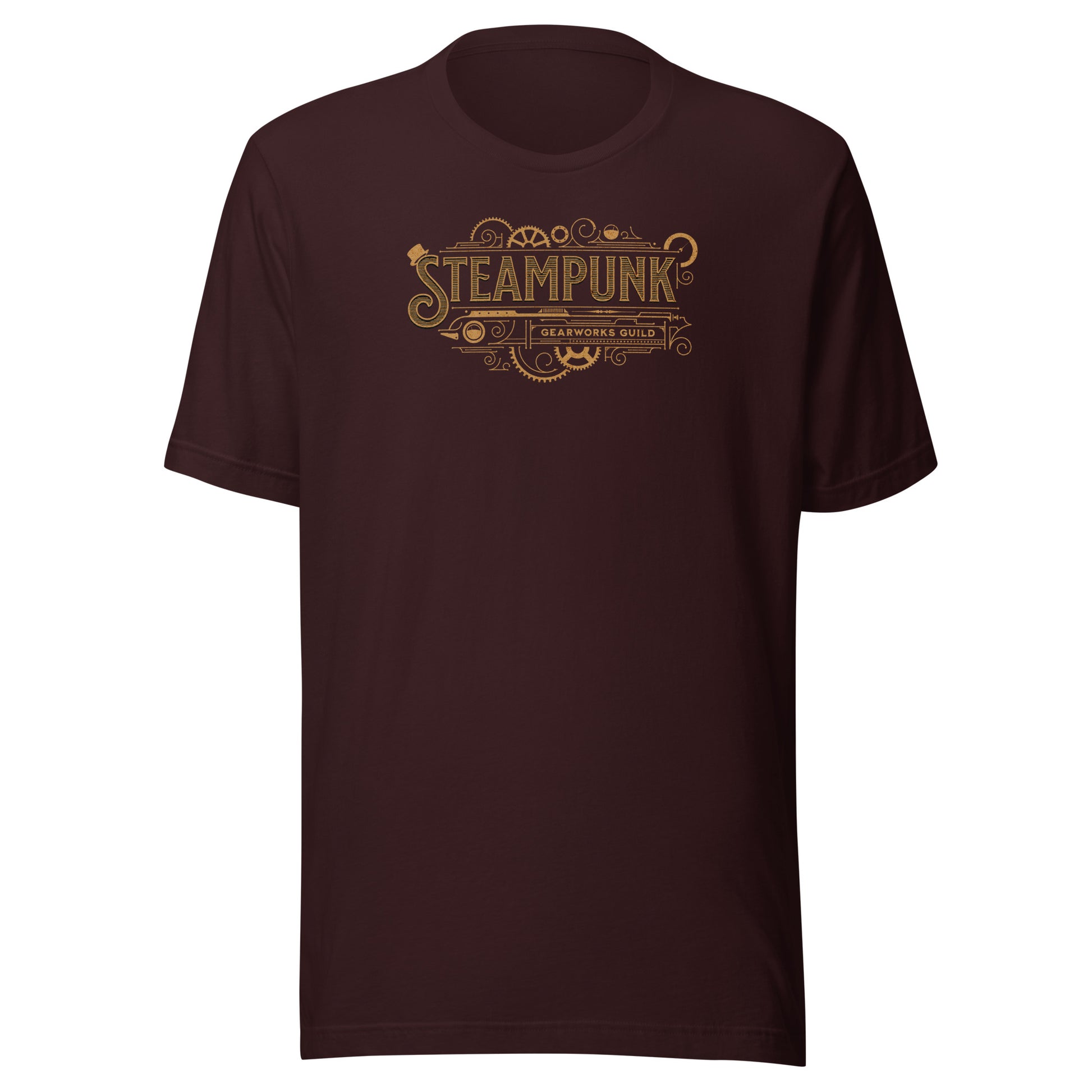 Steampunk Gearworks Guild Men's Graphic Tee Oxblood Black