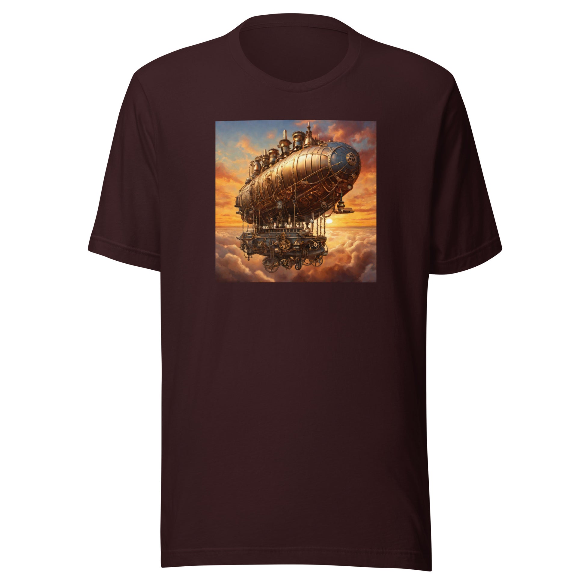 Amazing Airship Men's Steampunk T-Shirt Oxblood Black