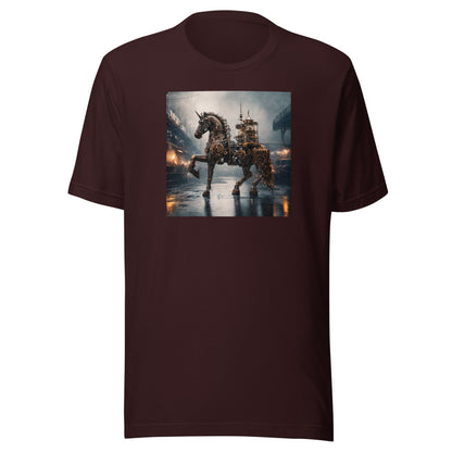 Steampunked Horse Men's Graphic Tee Oxblood Black