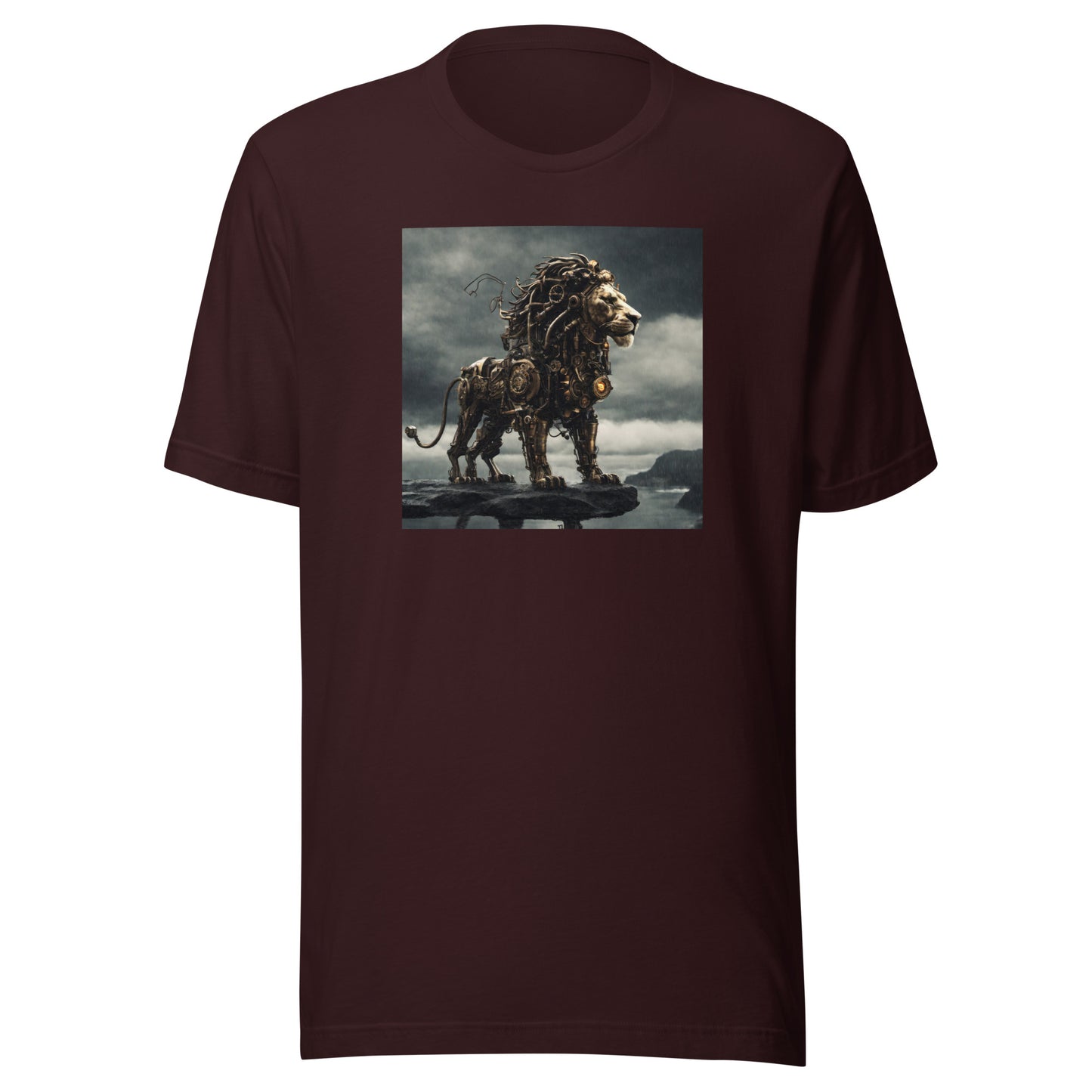 Gears of Gold Lion Men's T-Shirt Oxblood Black