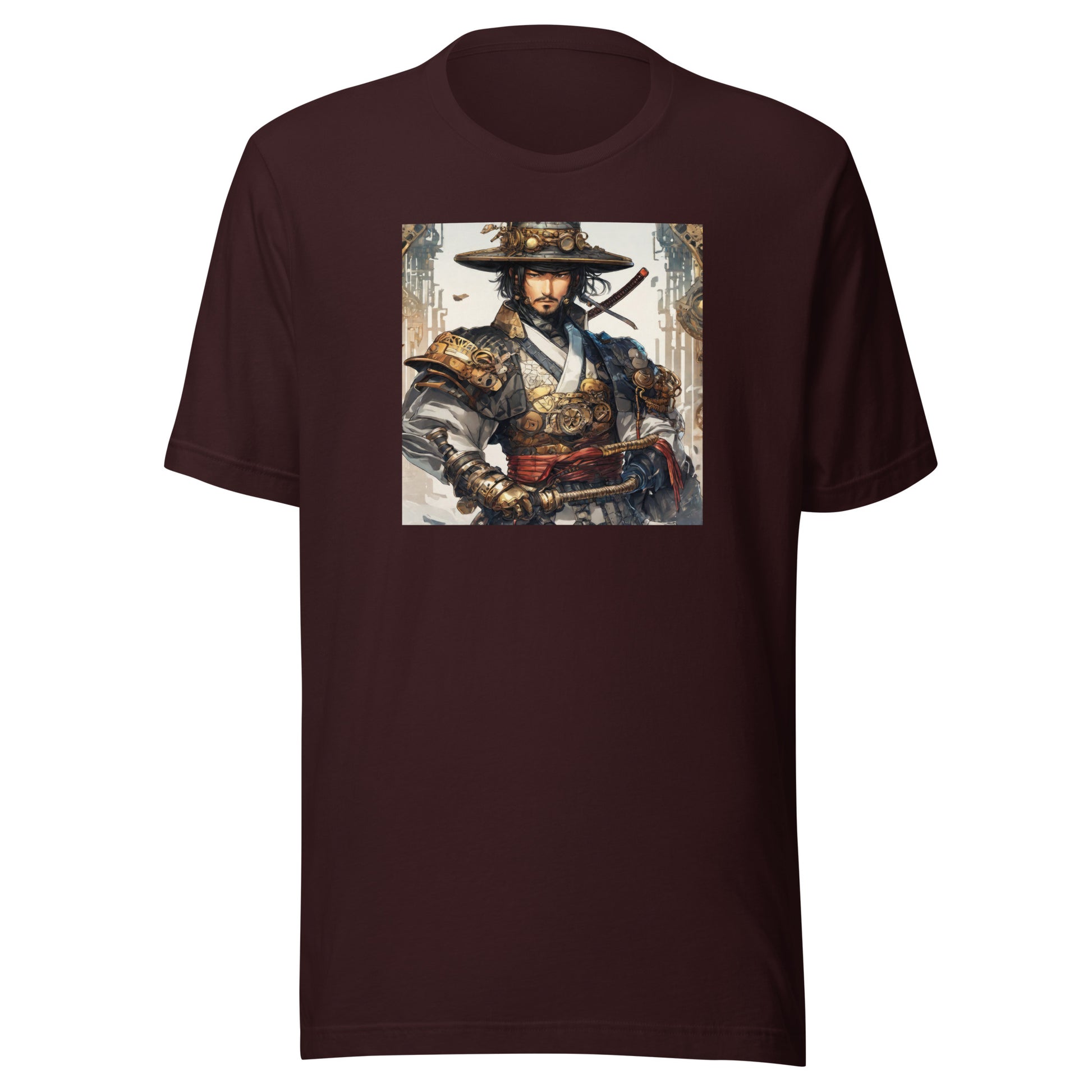 Proud Samurai Warrior Men's Anime T-Shirt Oxblood Black