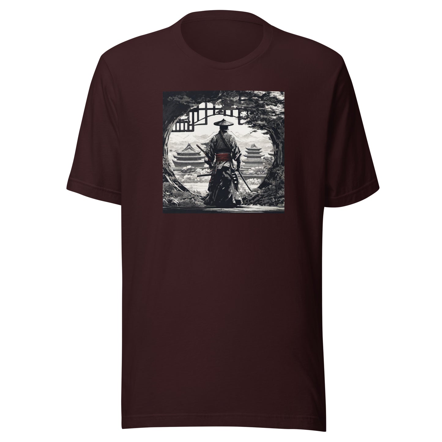 Stoic Samurai Men's Anime Graphic Tee Oxblood Black