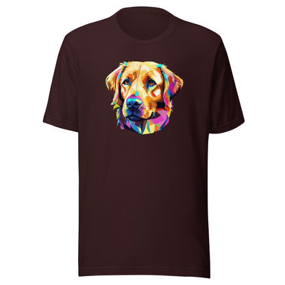 Geometric Golden Lab Men's Graphic Tee Oxblood Black