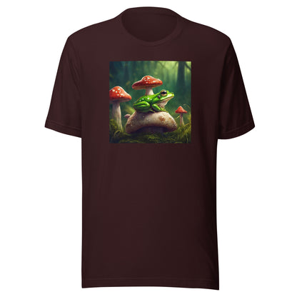 Frog & Shrooms Men's Animal T-Shirt Oxblood Black