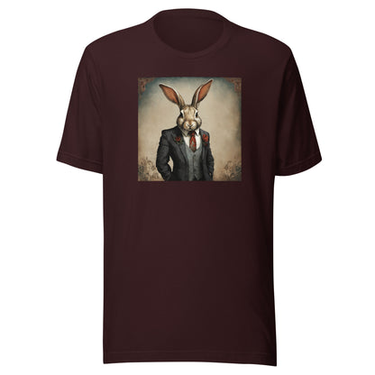 Regal Rabbit Men's Animal T-Shirt Oxblood Black