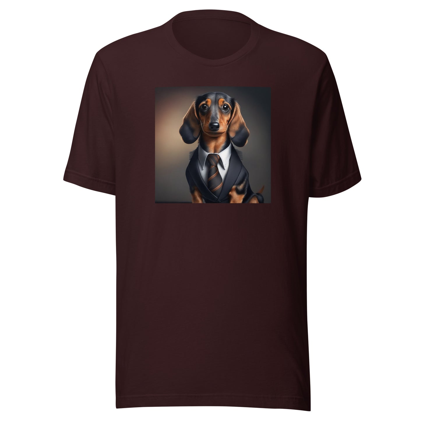 Dapper Dachshund Men's Dog Lover T-Shirt Oxblood Black