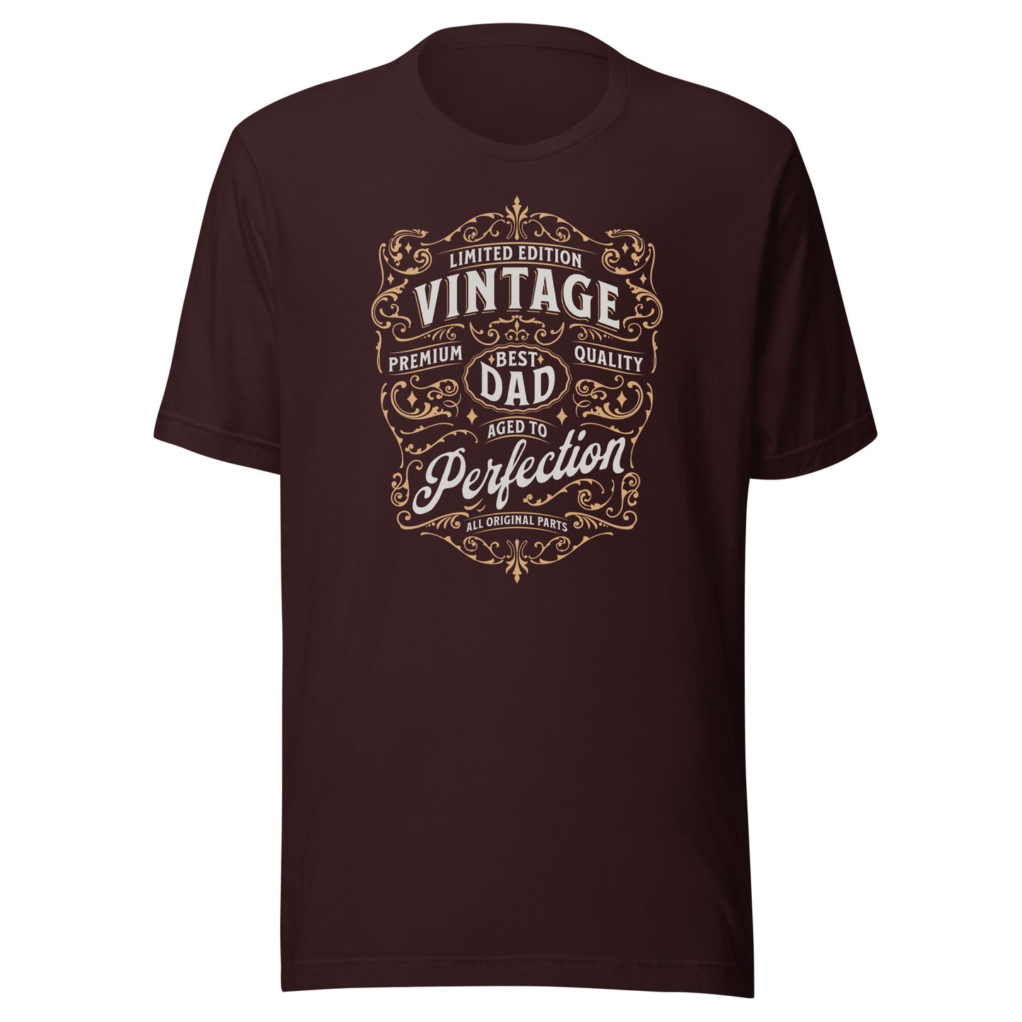 Vintage Dad Aged to Perfection T-Shirt Oxblood Black