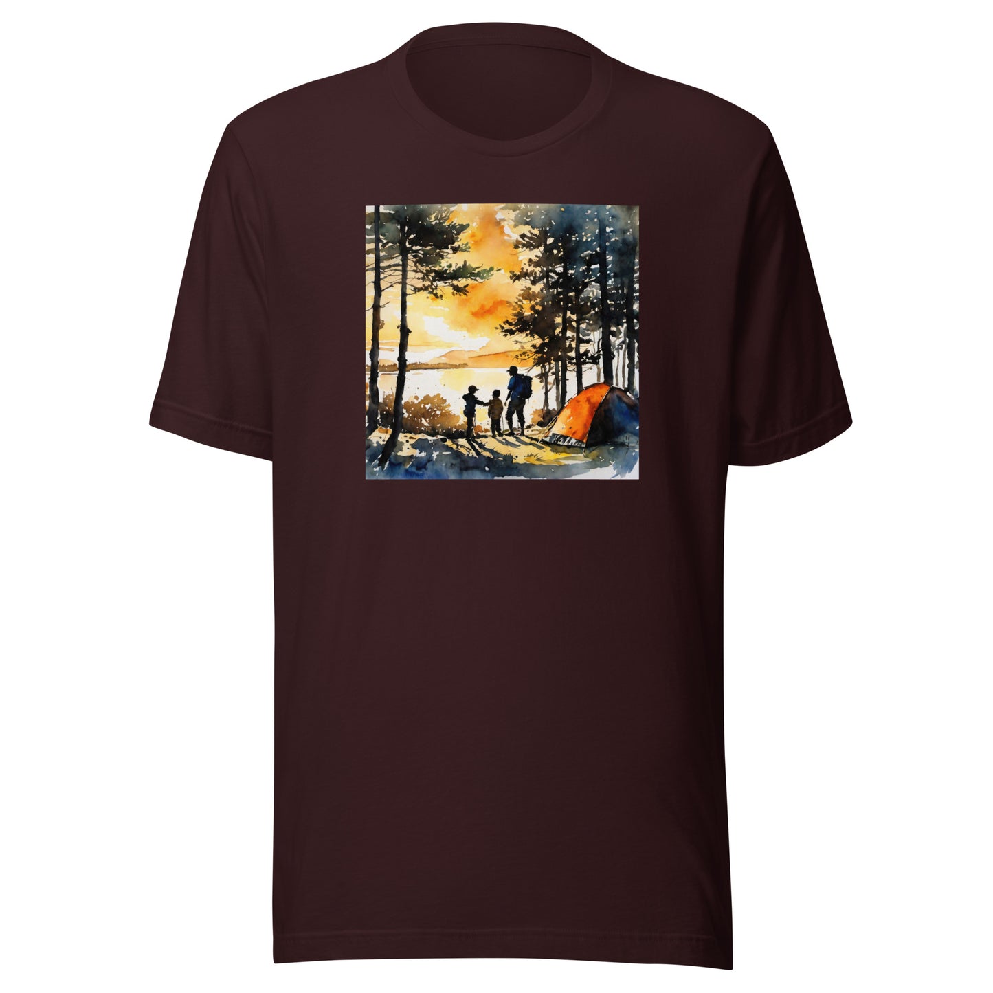 Nostalgic Camping with Dad T-Shirt Oxblood Black