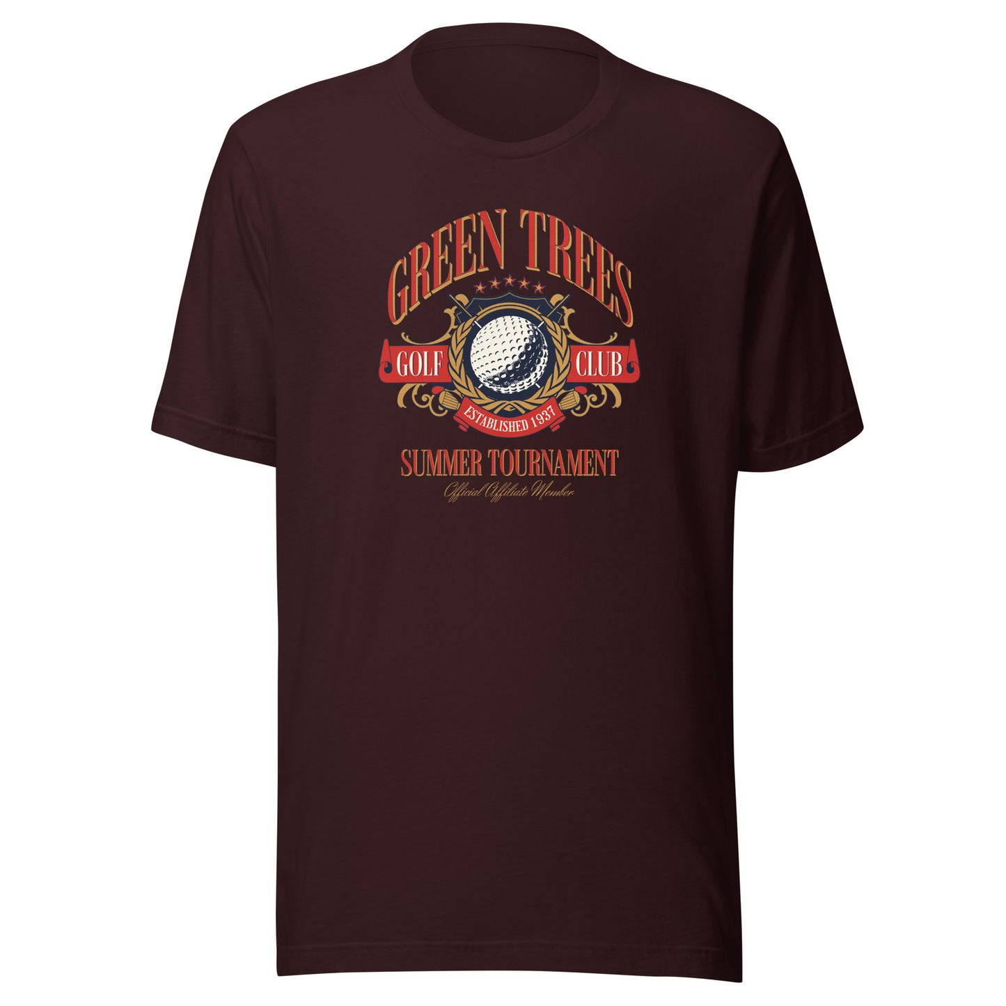 Green Trees Golf Club Shirt for Dad Oxblood Black